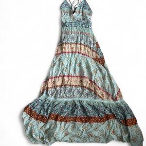 Vintage Beautiful Multicolor Boho Maxi Dress